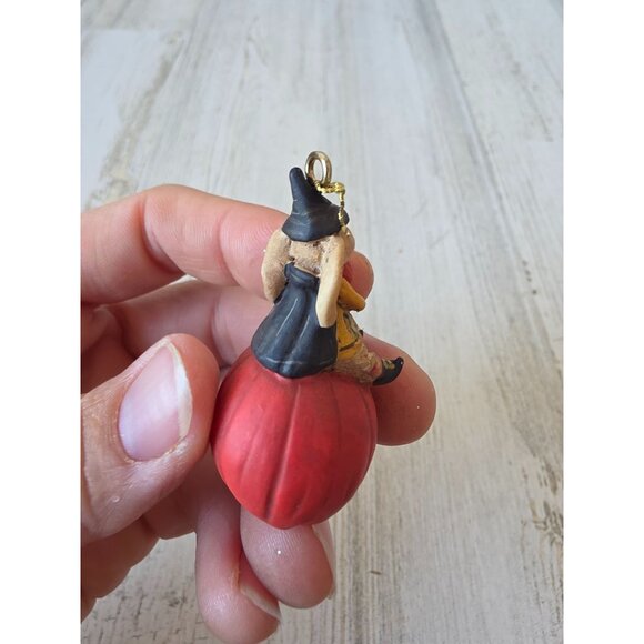 Dept 56 polliwoggs mini rabbit pumpkin Halloween ornament jack-o'-lantern shabby - Picture 3 of 7